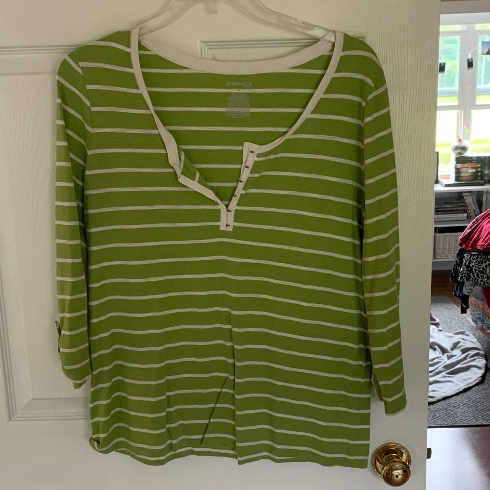 Green and White Stripped Shirt